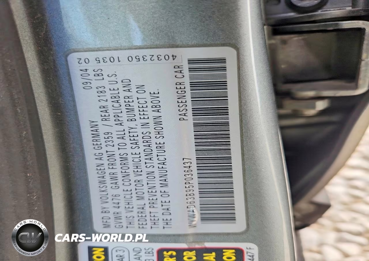 2005 Volkswagen Passat Gls VIN:WVWAD63B95P036437 - 13