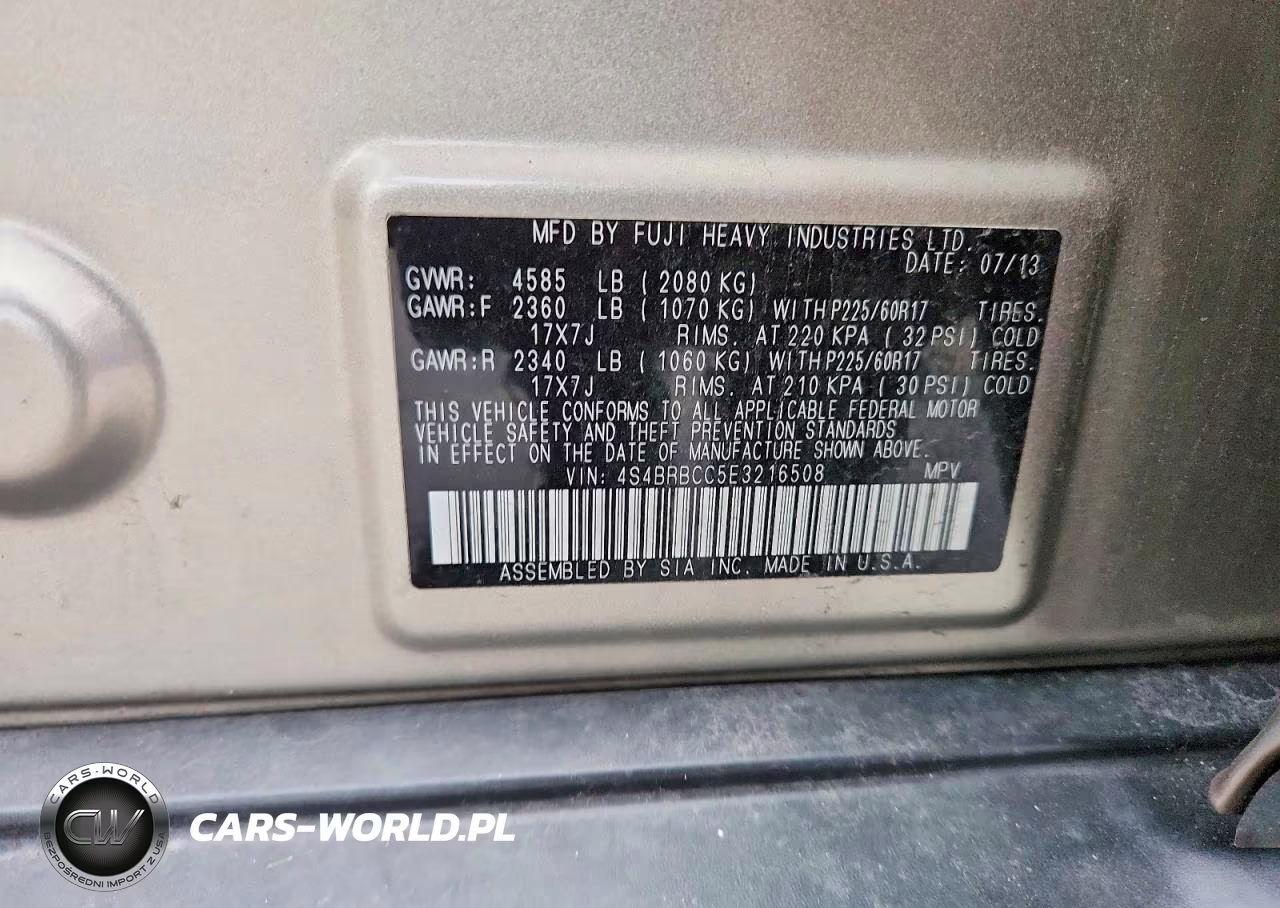 2014 Subaru Outback 2.5I Premium VIN:4S4BRBCC5E3216508 - 12