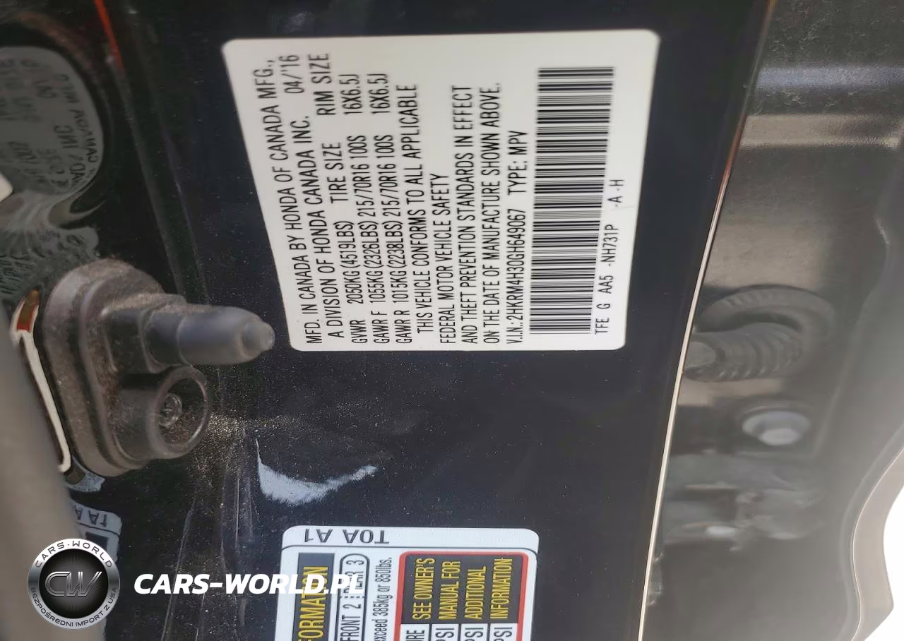 2016 Honda Cr-V Lx VIN:2HKRM4H30GH649067 - 13