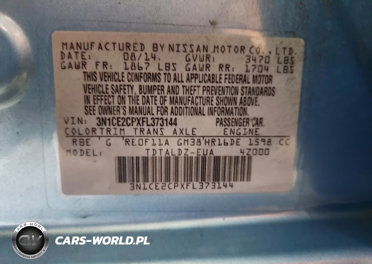 2015 Nissan Versa Note Sv VIN:3N1CE2CPXFL373144 - 13