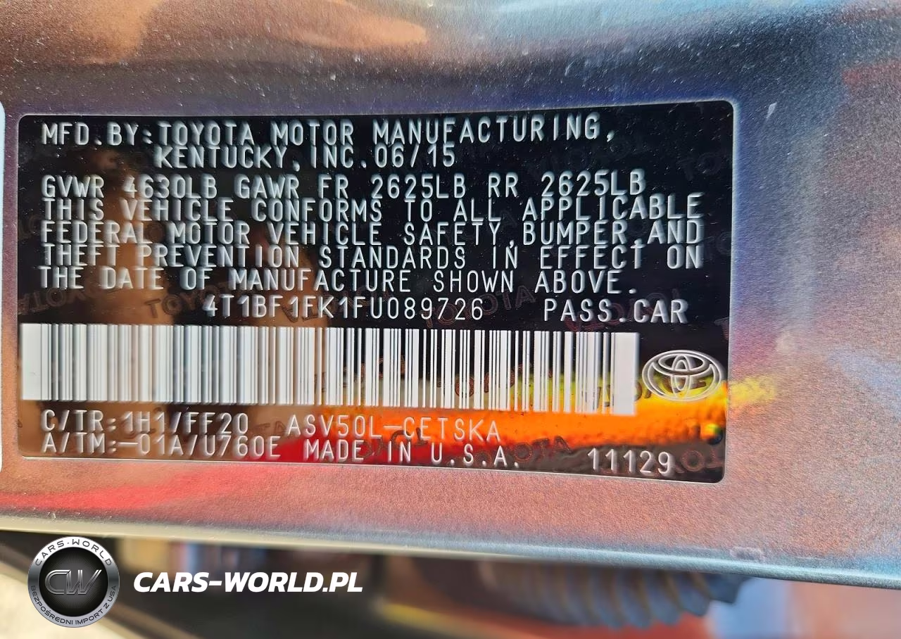2015 Toyota Camry Se VIN:4T1BF1FK1FU089726 - 13