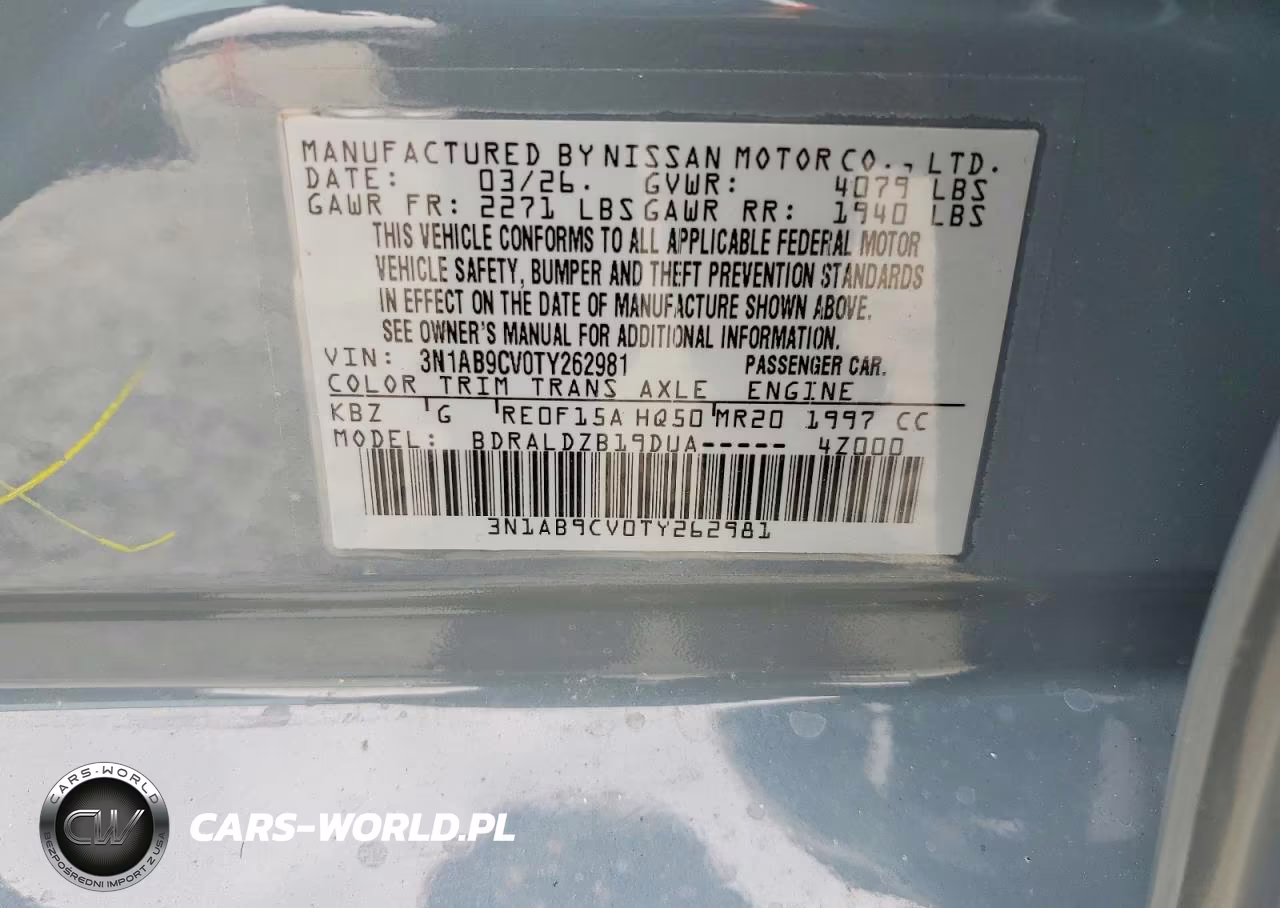2026 Nissan Sentra Sv VIN:3N1AB9CV0TY262981 - 12
