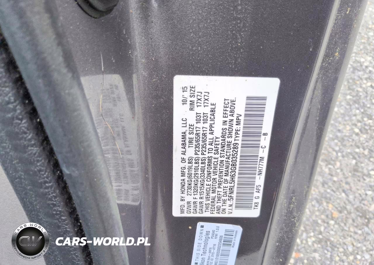 2016 Honda Odyssey Exl VIN:5FNRL5H63GB035289 - 13