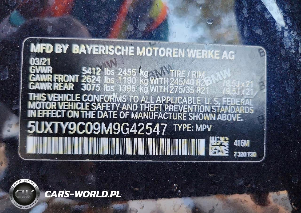 2021 BMW X3 xDrivem40I VIN:5UXTY9C09M9G42547 - 13