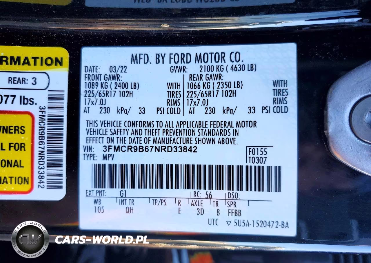 2022 Ford Bronco Sport Big Bend VIN:3FMCR9B67NRD33842 - 13