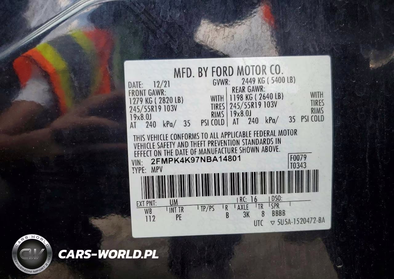 2022 Ford Edge Titanium VIN:2FMPK4K97NBA14801 - 13