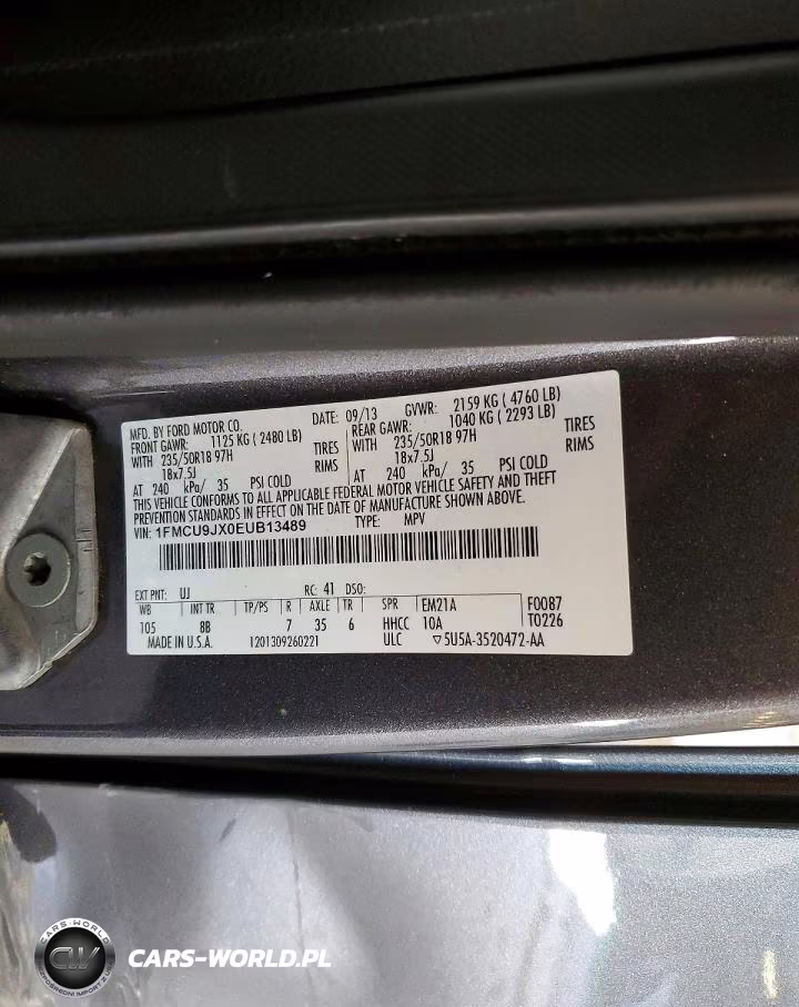2014 Ford Escape Titanium VIN:1FMCU9JX0EUB13489 - 13