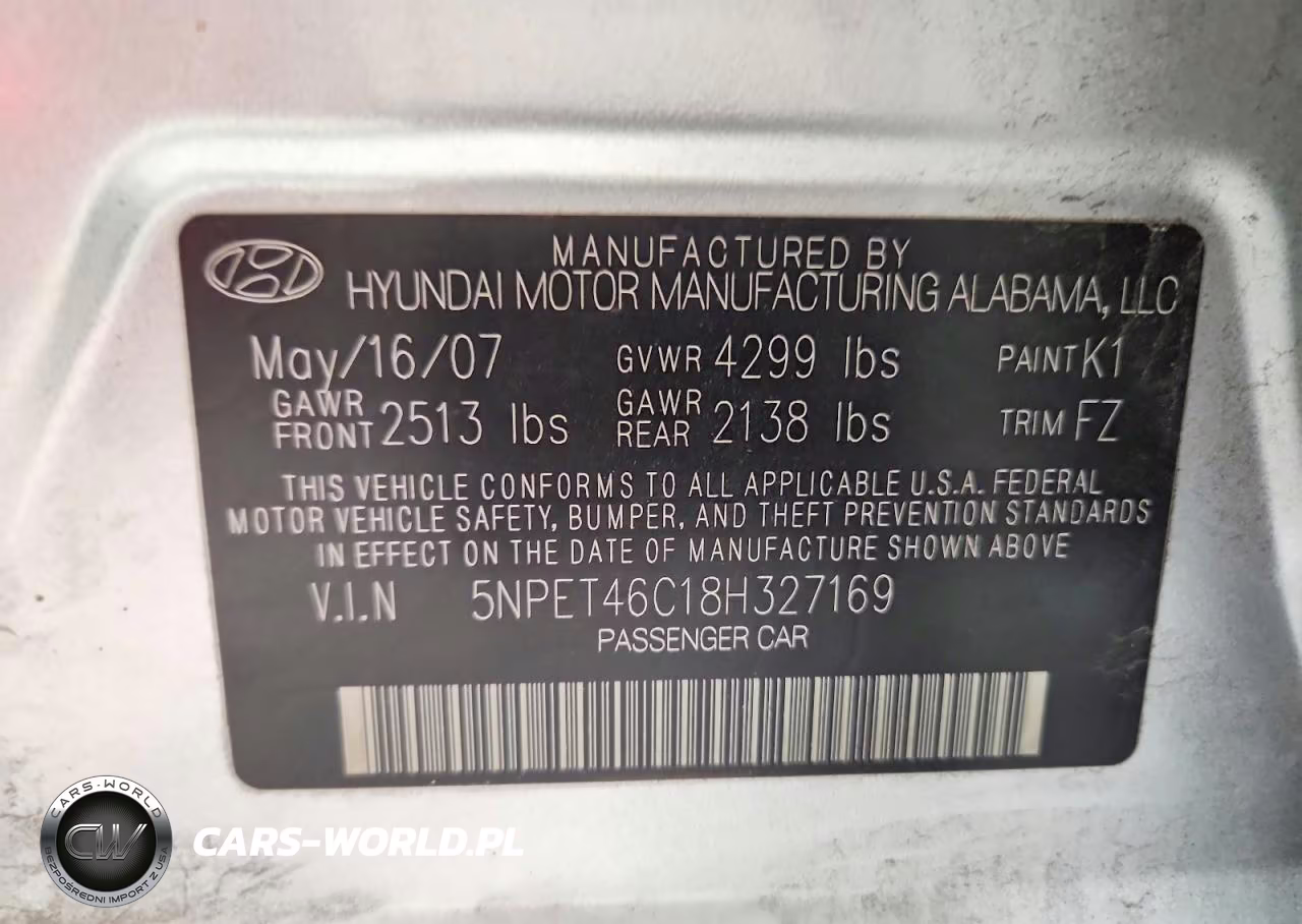 2008 Hyundai Sonata Gls VIN:5NPET46C18H327169 - 12