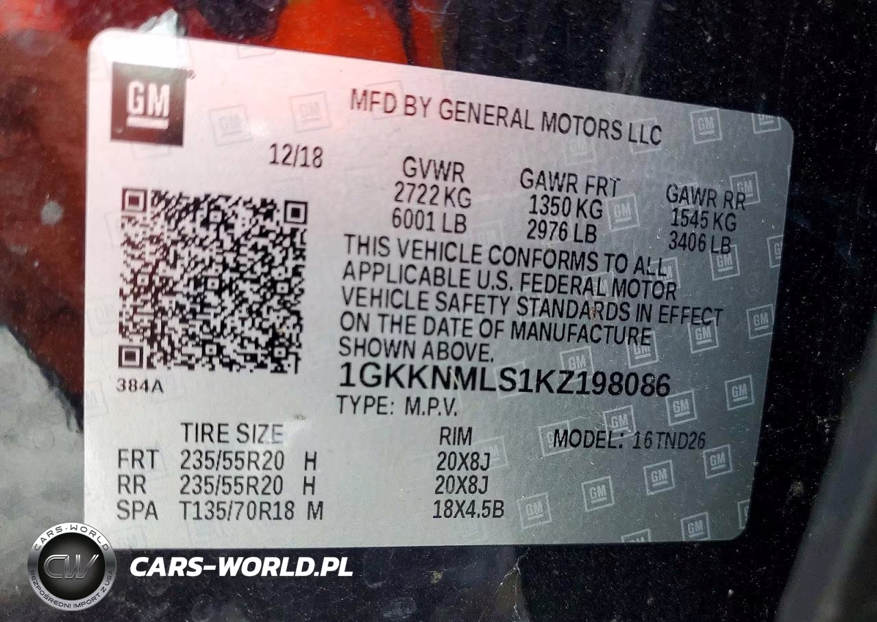 2019 GMC Acadia Slt-1 VIN:1GKKNMLS1KZ198086 - 13