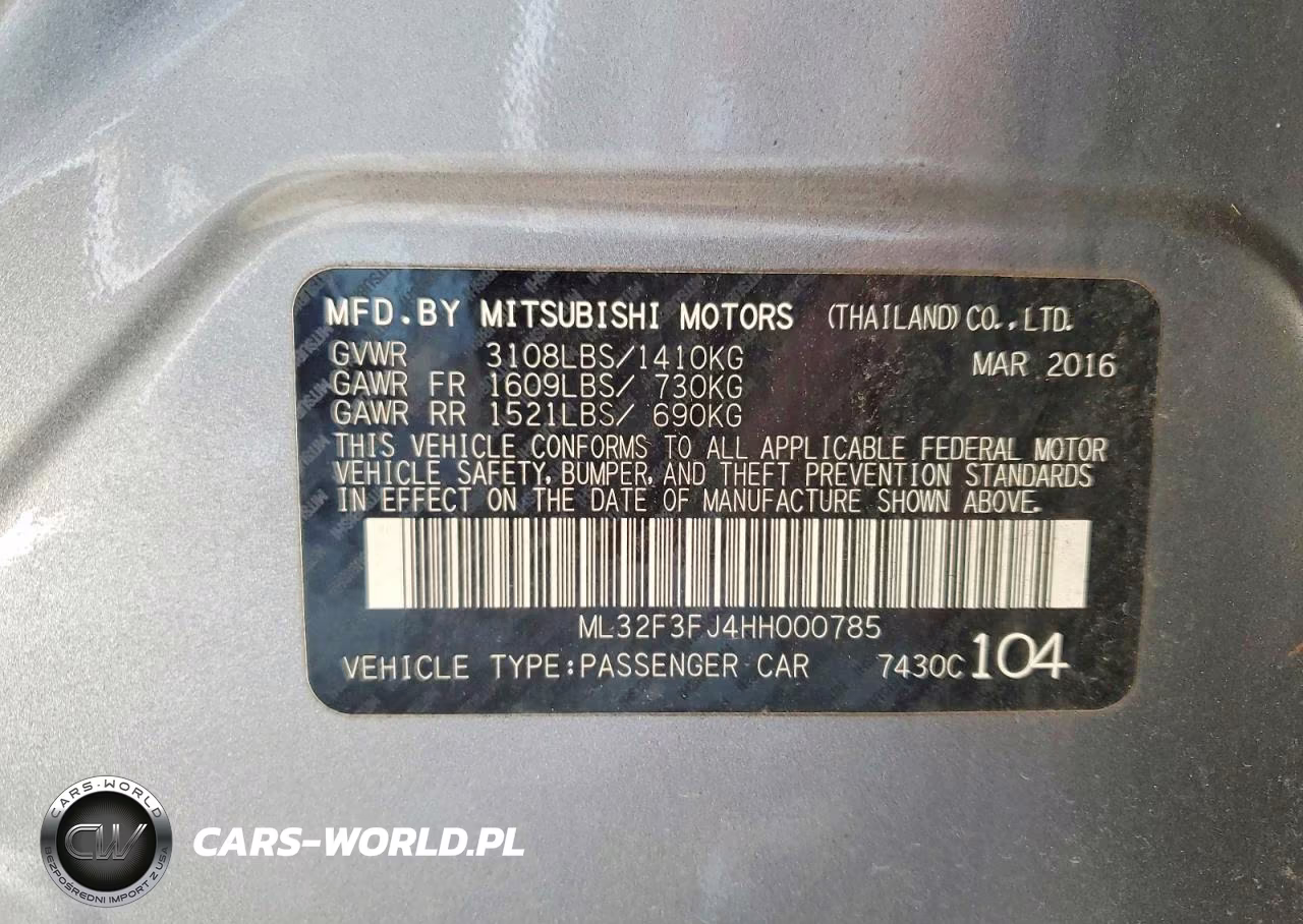 2017 Mitsubishi Mirage G4 Es VIN:ML32F3FJ4HH000785 - 12