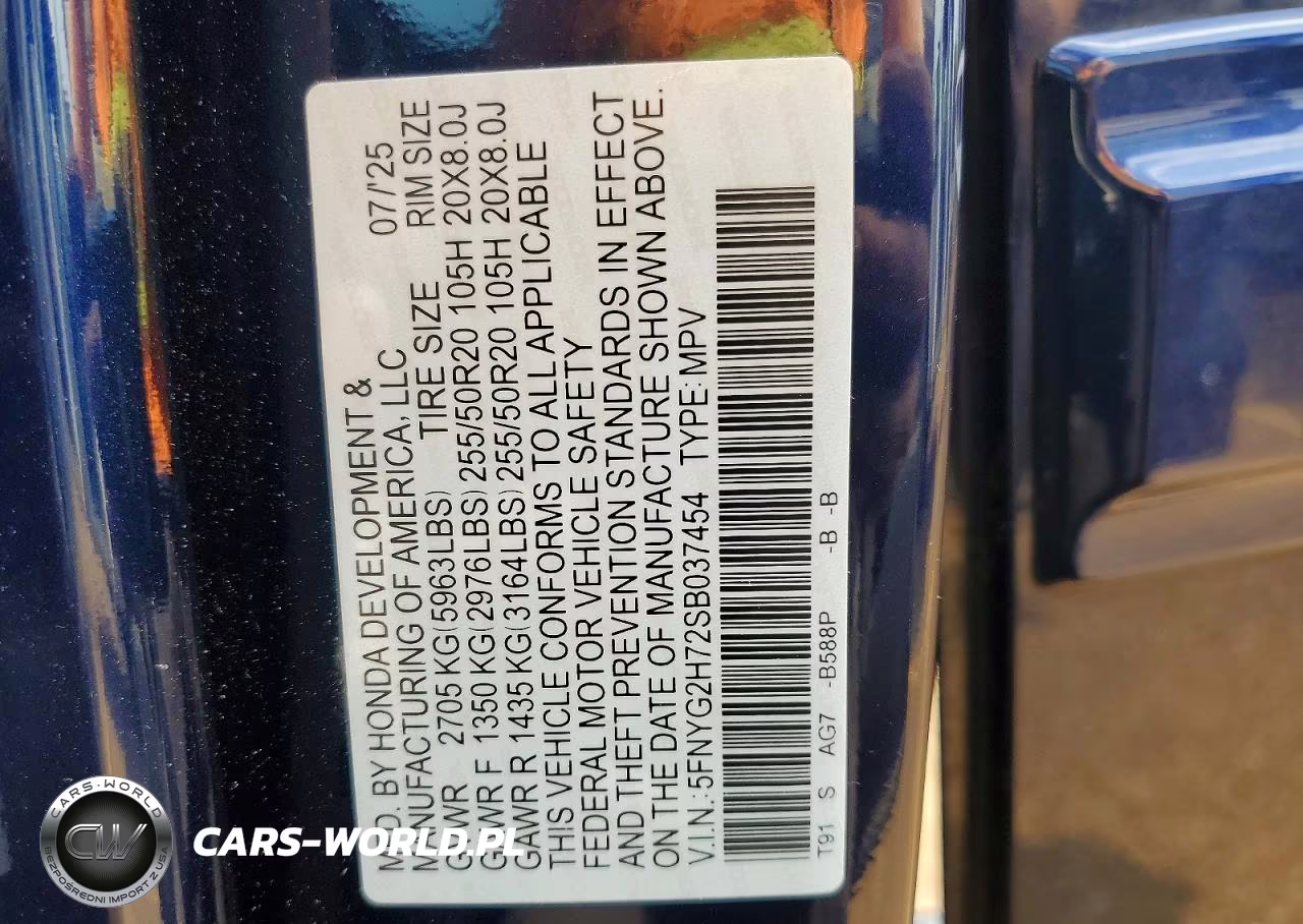 2025 Honda Pilot Touring VIN:5FNYG2H72SB037454 - 14