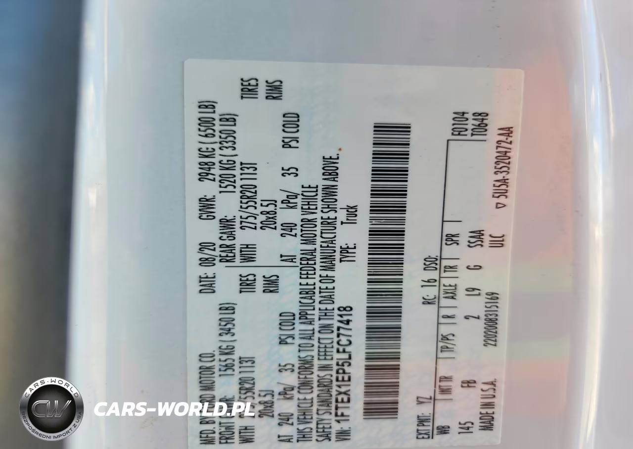 2020 Ford F150 Super Cab VIN:1FTEX1EP5LFC77418 - 12