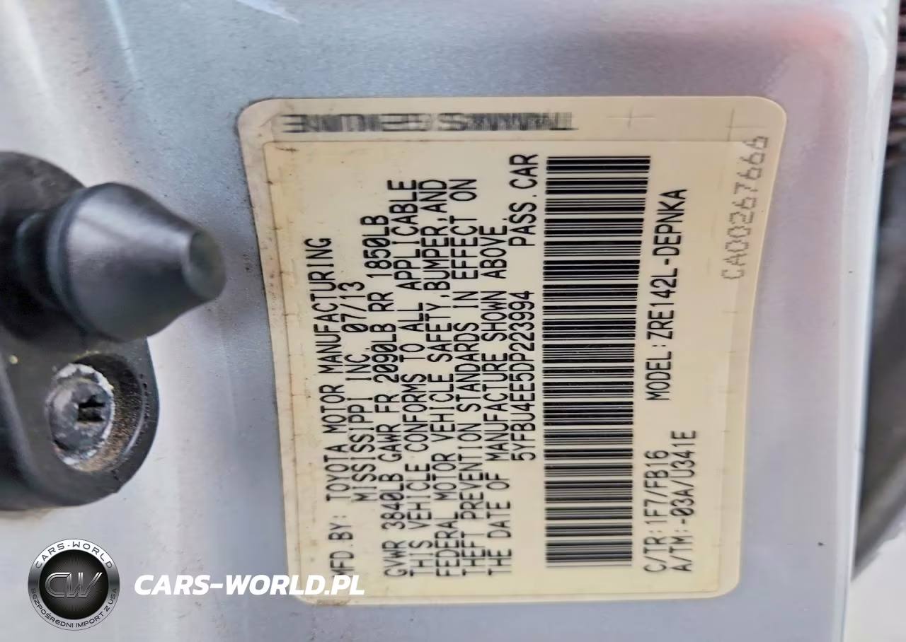 2013 Toyota Corolla Le VIN:5YFBU4EE5DP223994 - 12