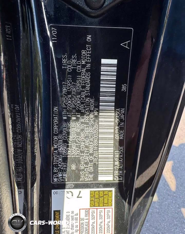 2008 Toyota Fj Cruiser Base VIN:JTEZU11F88K003535 - 11