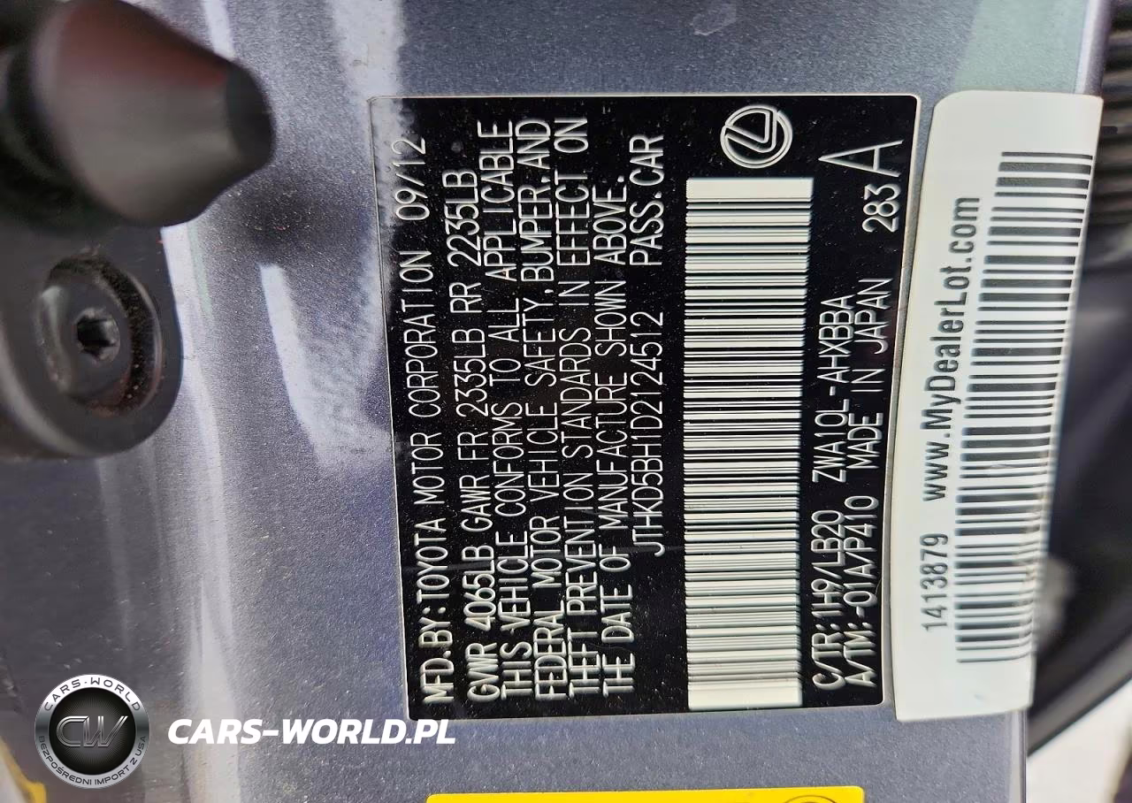 2013 Lexus Ct 200 VIN:JTHKD5BH1D2124512 - 13