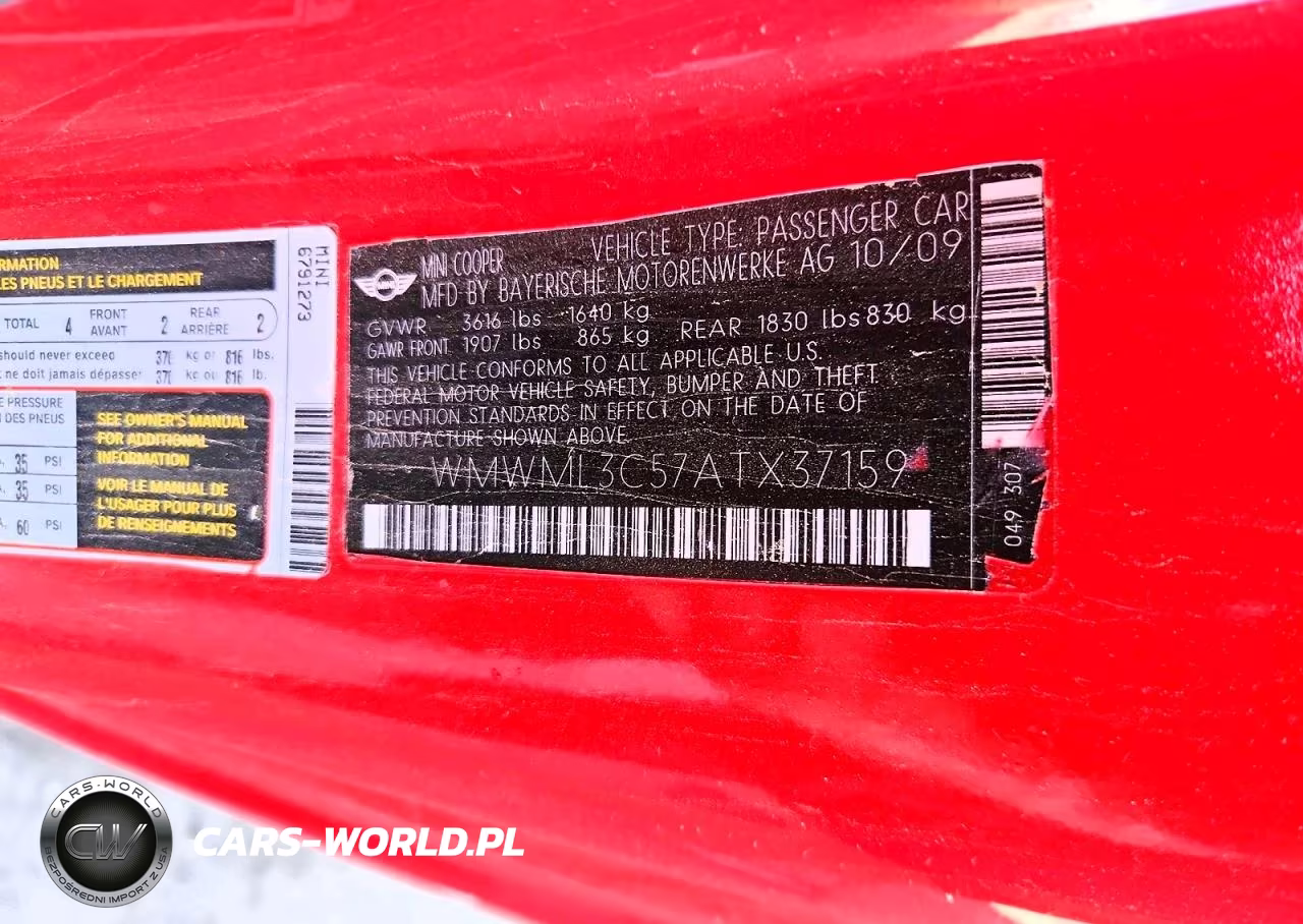 2010 Mini Cooper Clubman VIN:WMWML3C57ATX37159 - 12