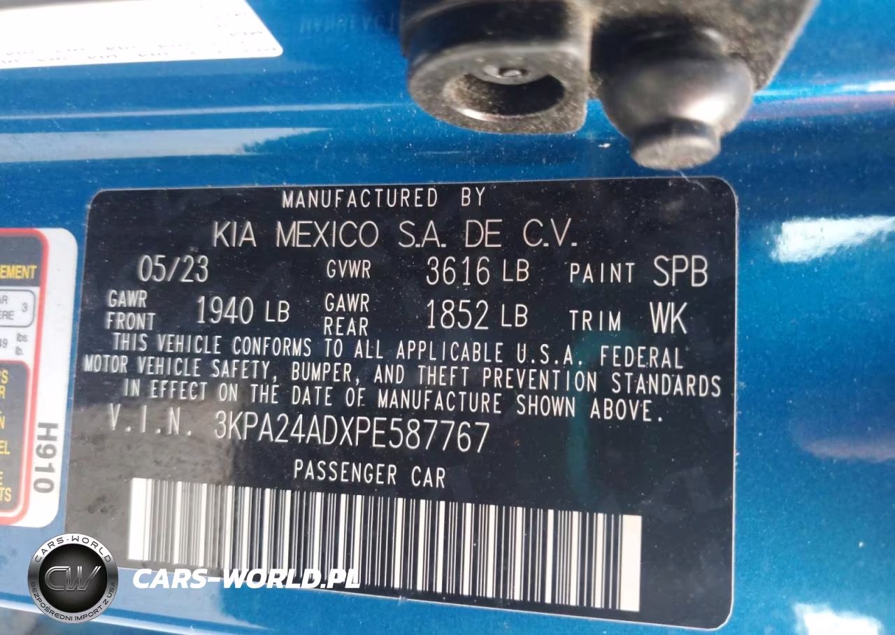 2023 Kia Rio S VIN:3KPA24ADXPE587767 - 13