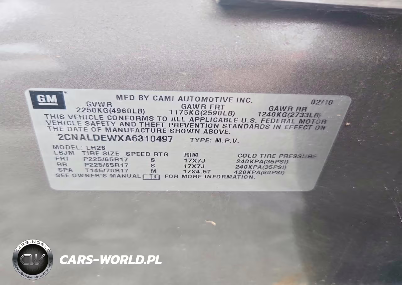 2010 Chevrolet Equinox Lt VIN:2CNALDEWXA6310497 - 13