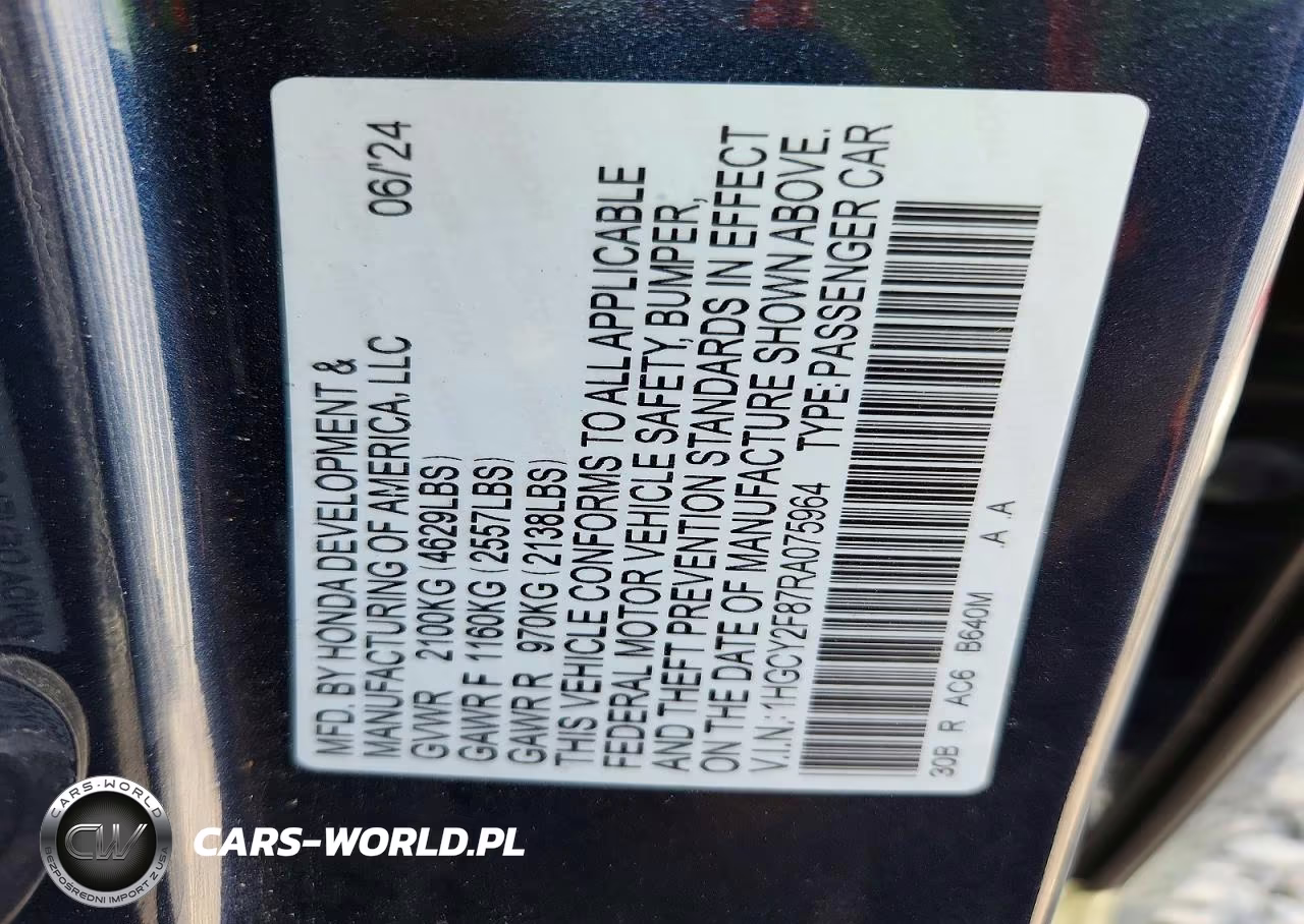 2024 Honda Accord Touring Hybrid VIN:1HGCY2F87RA075964 - 13