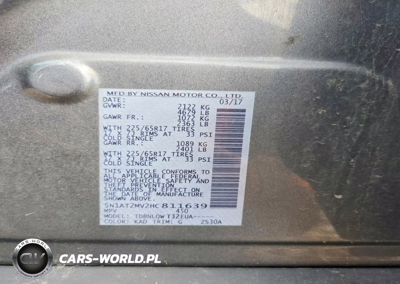 2017 Nissan Rogue Sv VIN:5N1AT2MV2HC811639 - 12