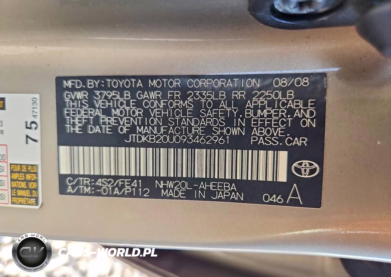 2009 Toyota Prius Base VIN:JTDKB20U093462961 - 13