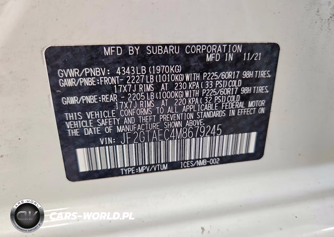 2021 Subaru Crosstrek Premium VIN:JF2GTAEC4M8679245 - 12