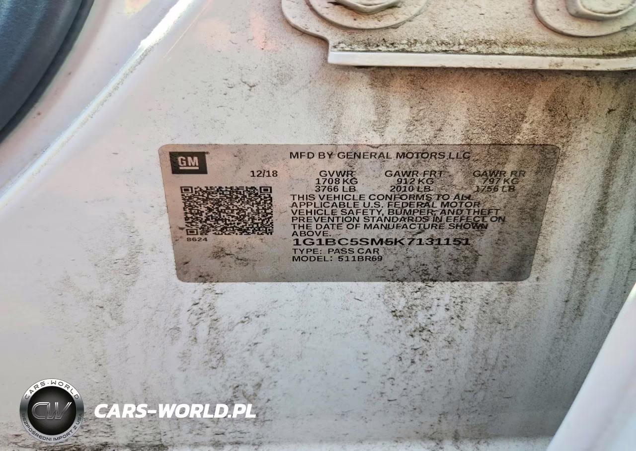 2019 Chevrolet Cruze Ls VIN:1G1BC5SM5K7131151 - 12