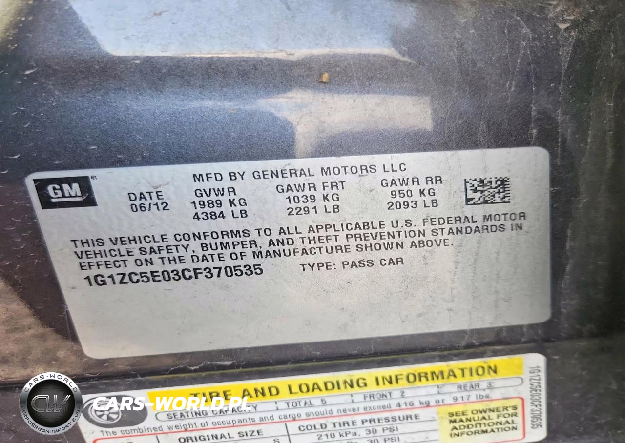 2012 Chevrolet Malibu 1Lt VIN:1G1ZC5E03CF370535 - 12