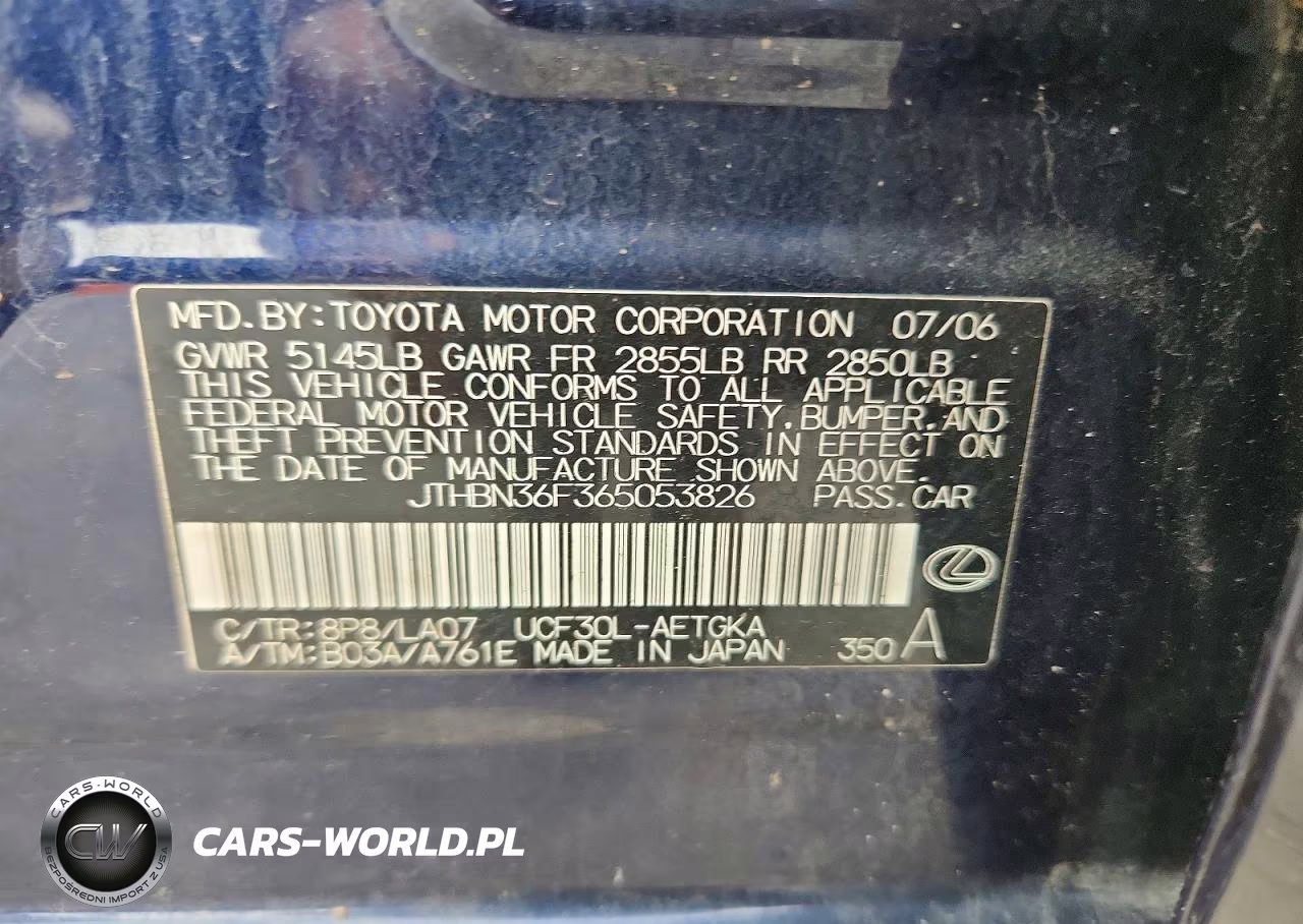 2006 Lexus Ls 430 VIN:JTHBN36F365053826 - 12
