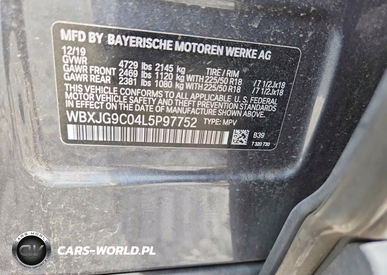2020 BMW X1 xDrive28I VIN:WBXJG9C04L5P97752 - 12