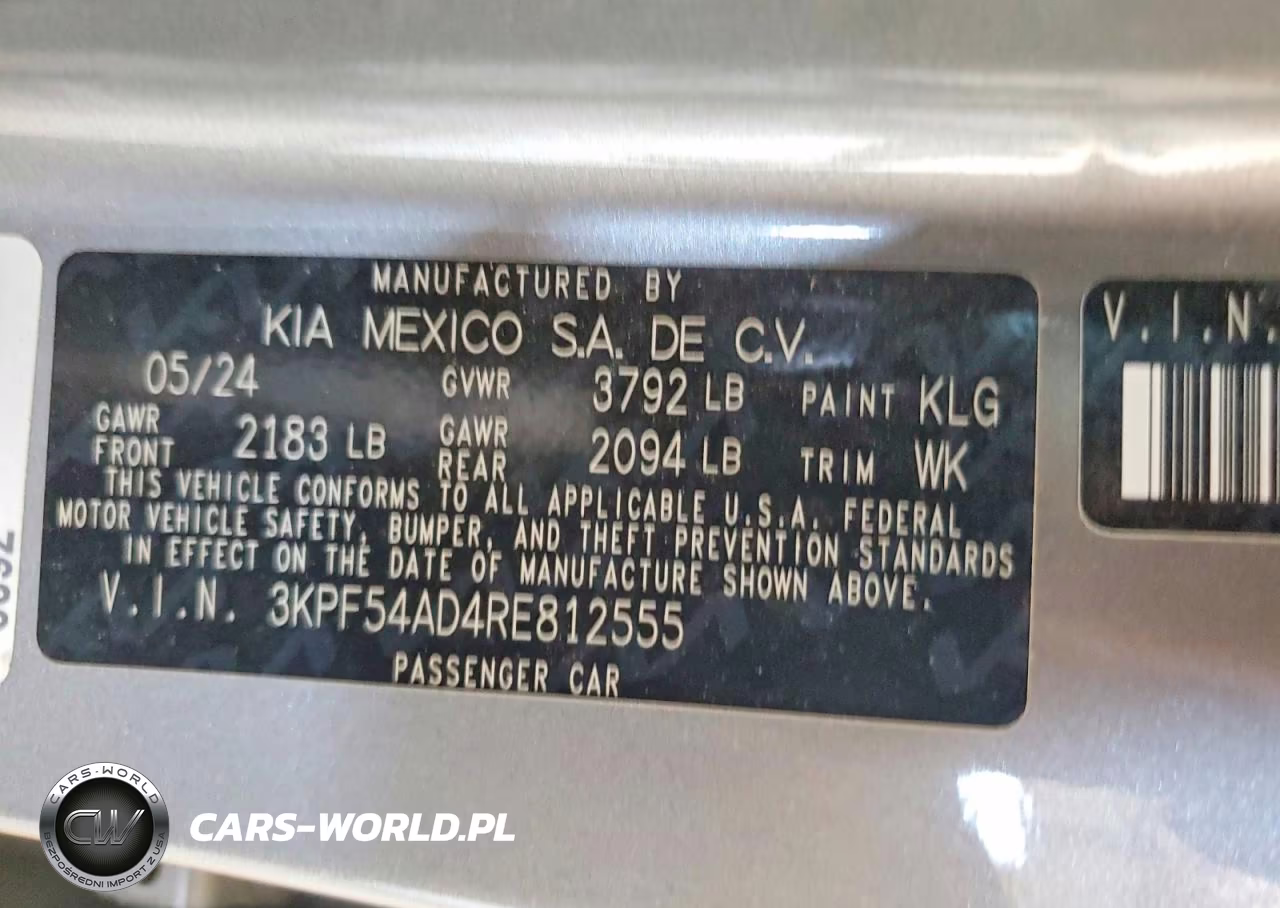 2024 Kia Forte Gt Line VIN:3KPF54AD4RE812555 - 12