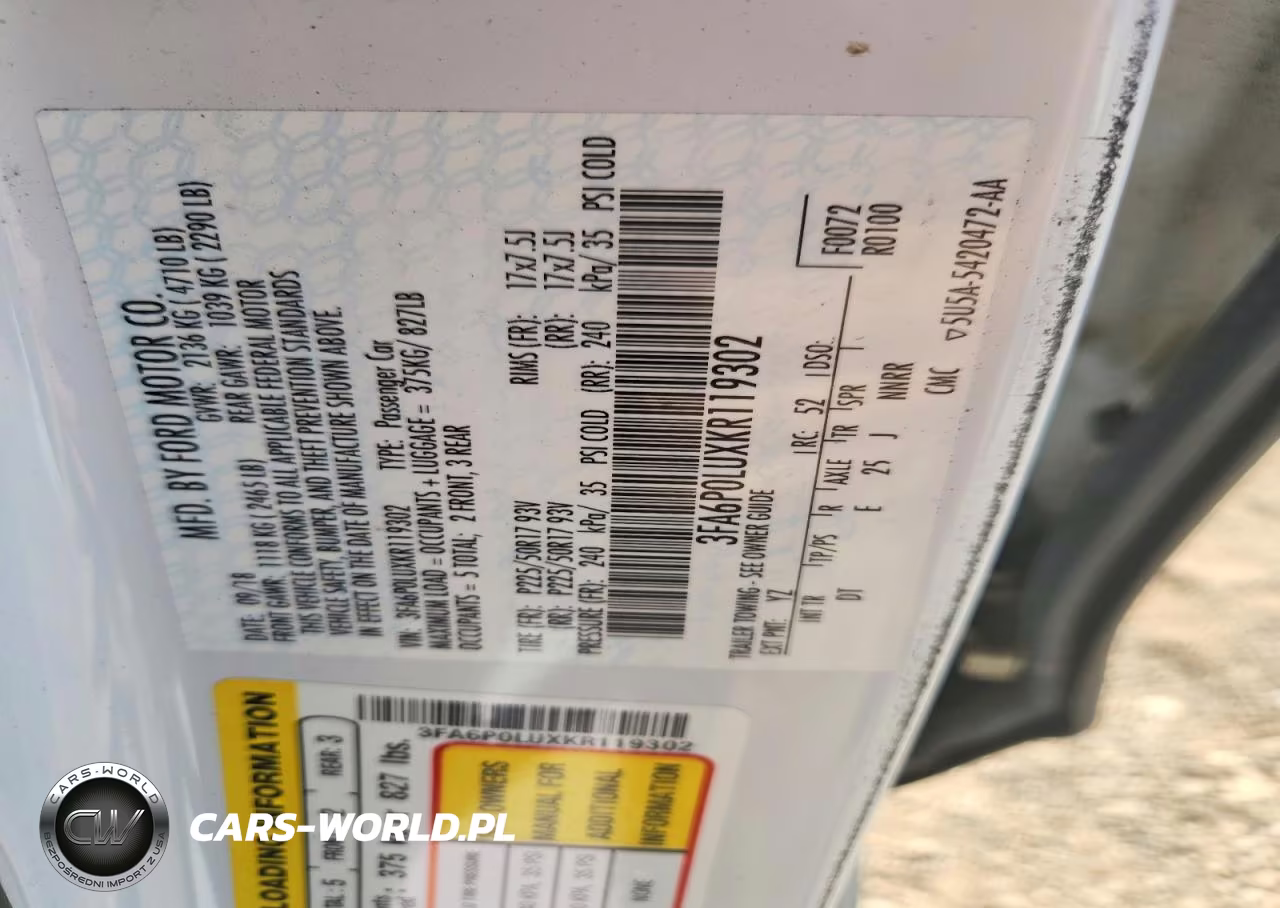 2019 Ford Fusion Se VIN:3FA6P0LUXKR119302 - 12