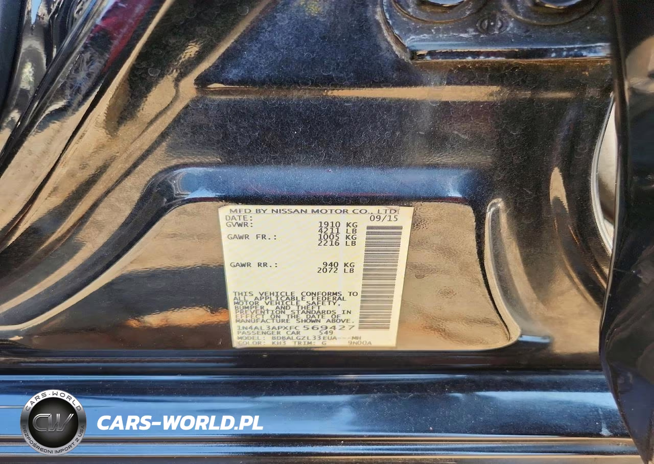 2015 Nissan Altima 2.5 S VIN:1N4AL3APXFC569427 - 12