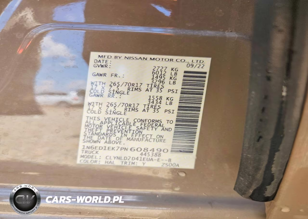 2023 Nissan Frontier Pro-4X VIN:1N6ED1EK7PN608490 - 12