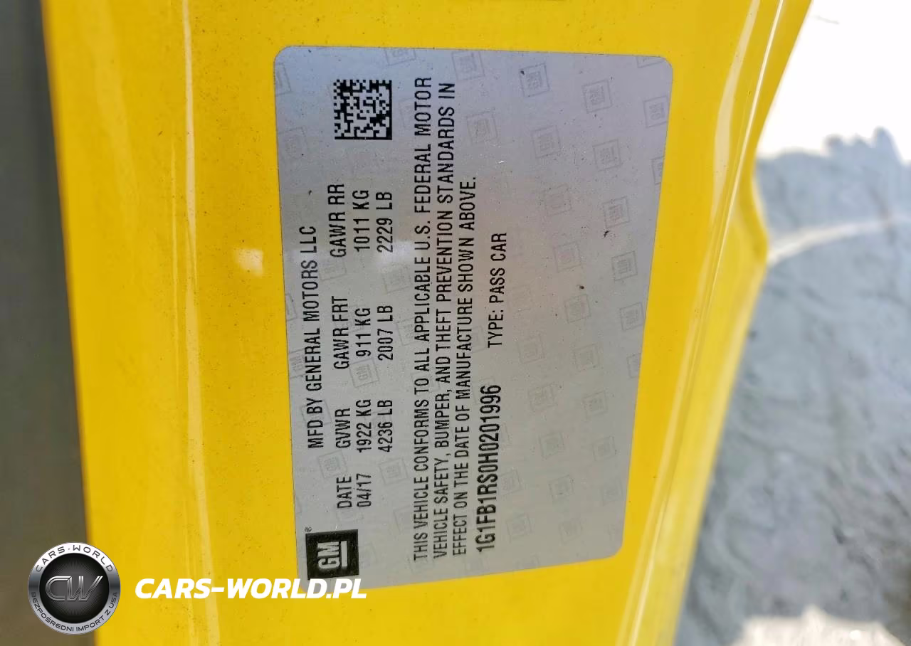 2017 Chevrolet Camaro Lt VIN:1G1FB1RS0H0201996 - 13