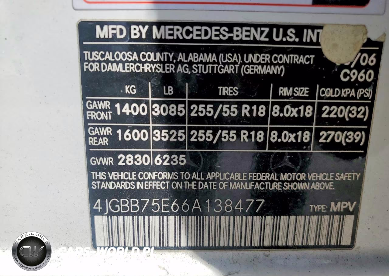 2006 Mercedes-Benz Ml 500 VIN:4JGBB75E66A138477 - 13
