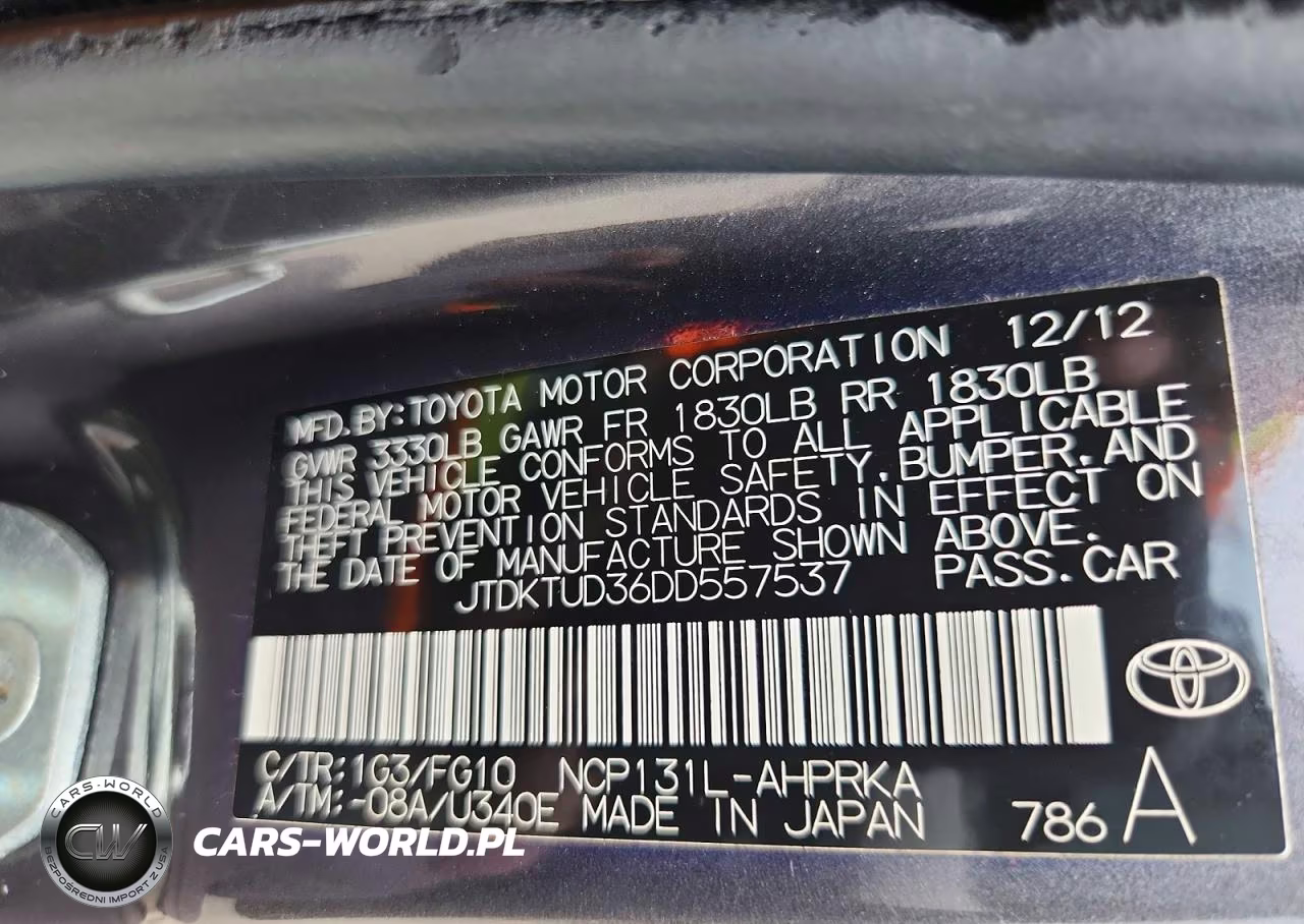 2013 Toyota Yaris 5-Door Le VIN:JTDKTUD36DD557537 - 12