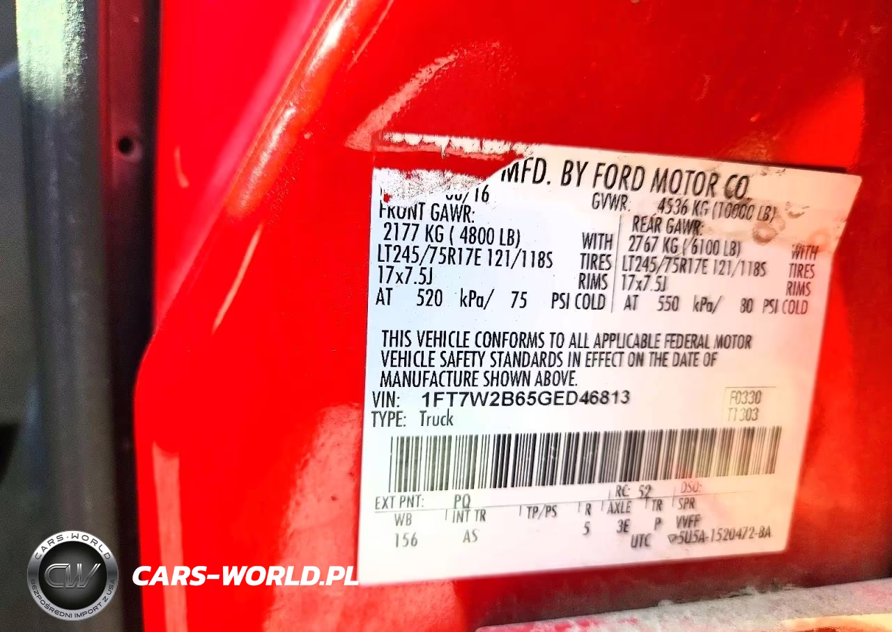 2016 Ford F250 Super Duty VIN:1FT7W2B65GED46813 - 12