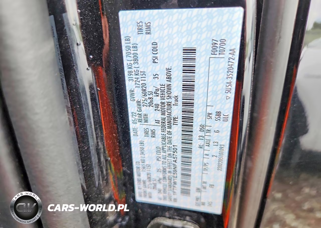 2022 Ford F150 Supercrew VIN:1FTFW1E59NFA57501 - 13