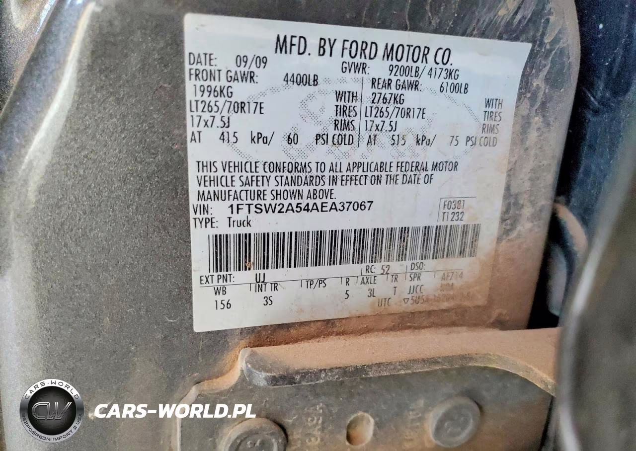 2010 Ford F250 Super Duty VIN:1FTSW2A54AEA37067 - 12