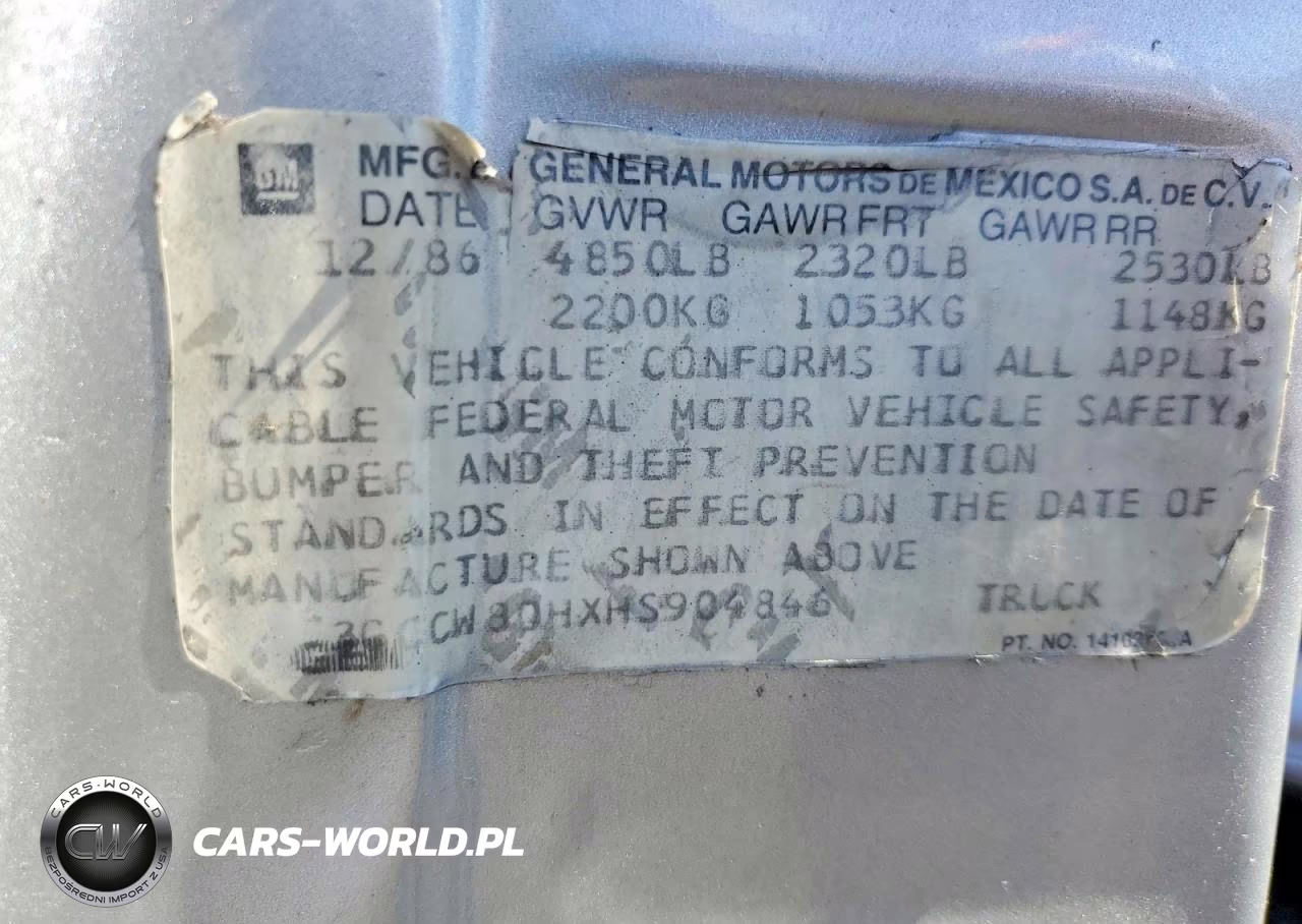 1987 Chevrolet El Camino VIN:3GCCW80HXHS904846 - 12