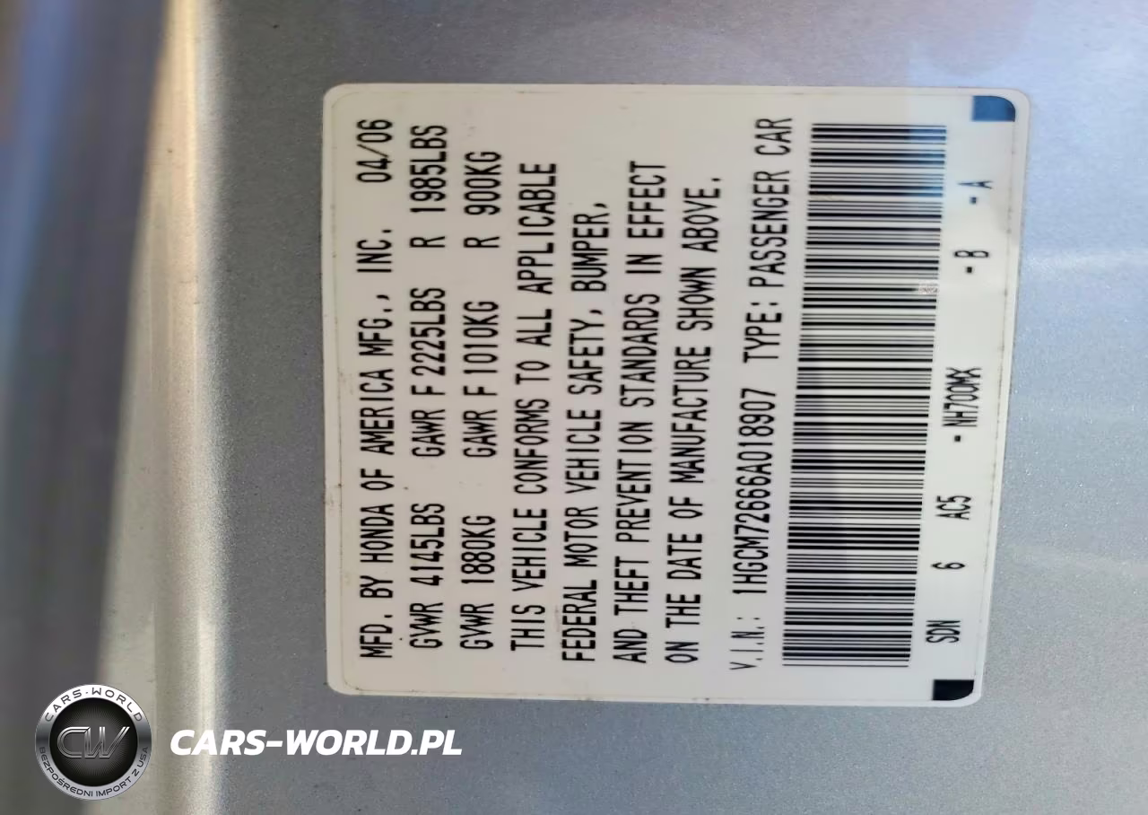 2006 Honda Accord Ex VIN:1HGCM72666A018907 - 13