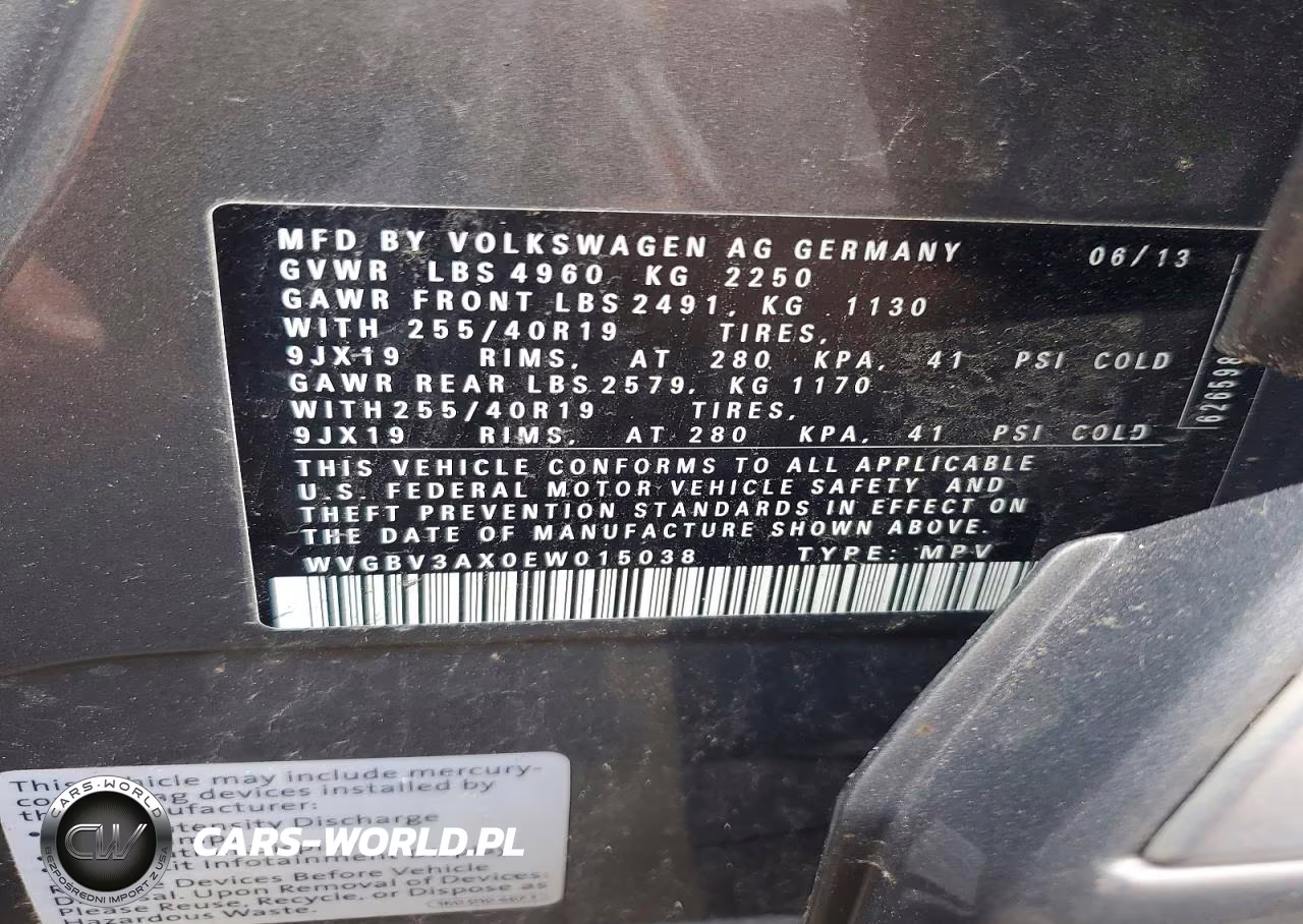 2014 Volkswagen Tiguan S VIN:WVGBV3AX0EW015038 - 12