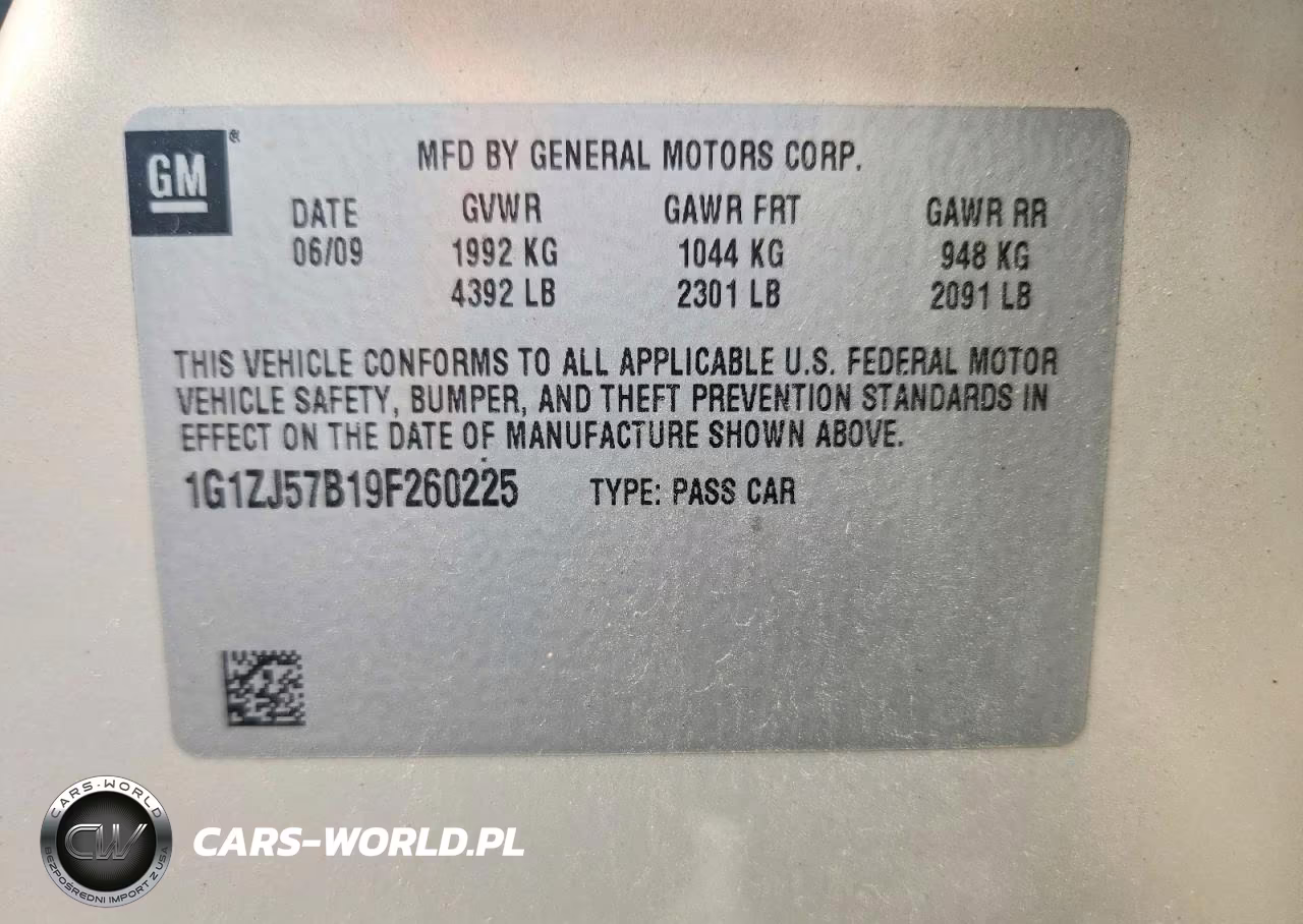 2009 Chevrolet Malibu 2Lt VIN:1G1ZJ57B19F260225 - 12