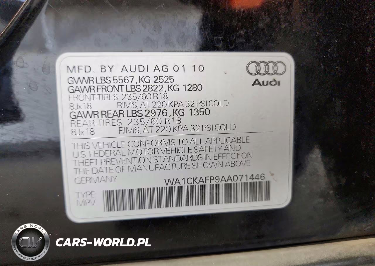 2010 Audi Q5 Premium VIN:WA1CKAFP9AA071446 - 13