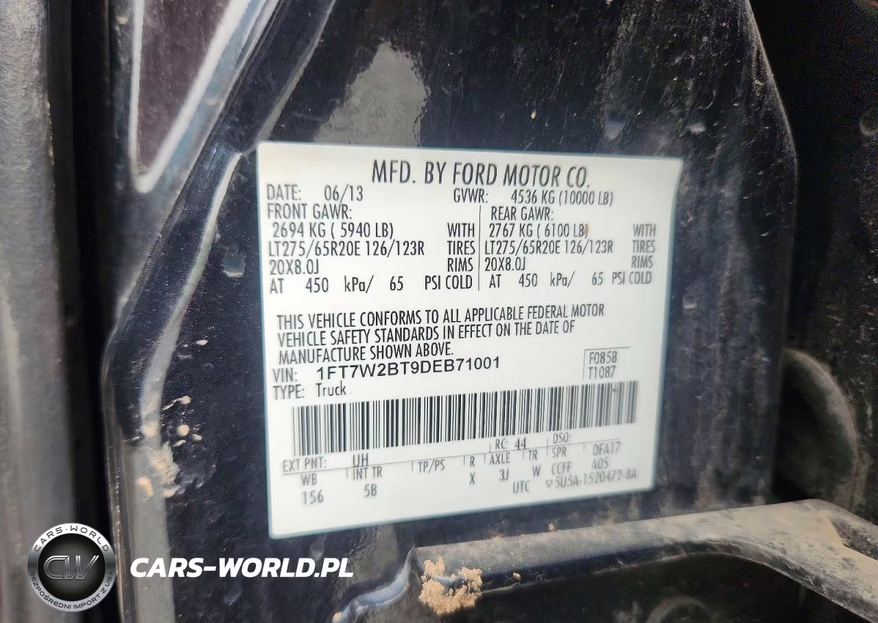 2013 Ford F250 Super Duty VIN:1FT7W2BT9DEB71001 - 12