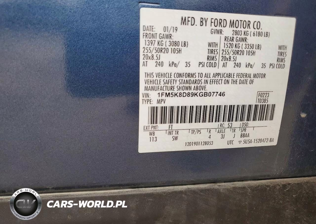 2019 Ford Explorer Xlt VIN:1FM5K8D89KGB07746 - 13