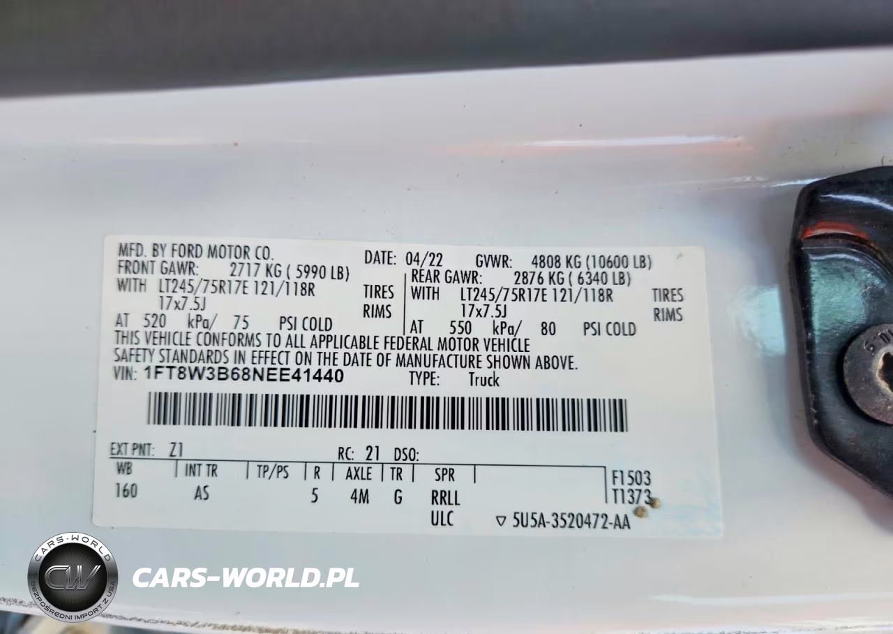 2022 Ford F350 Super Duty VIN:1FT8W3B68NEE41440 - 12
