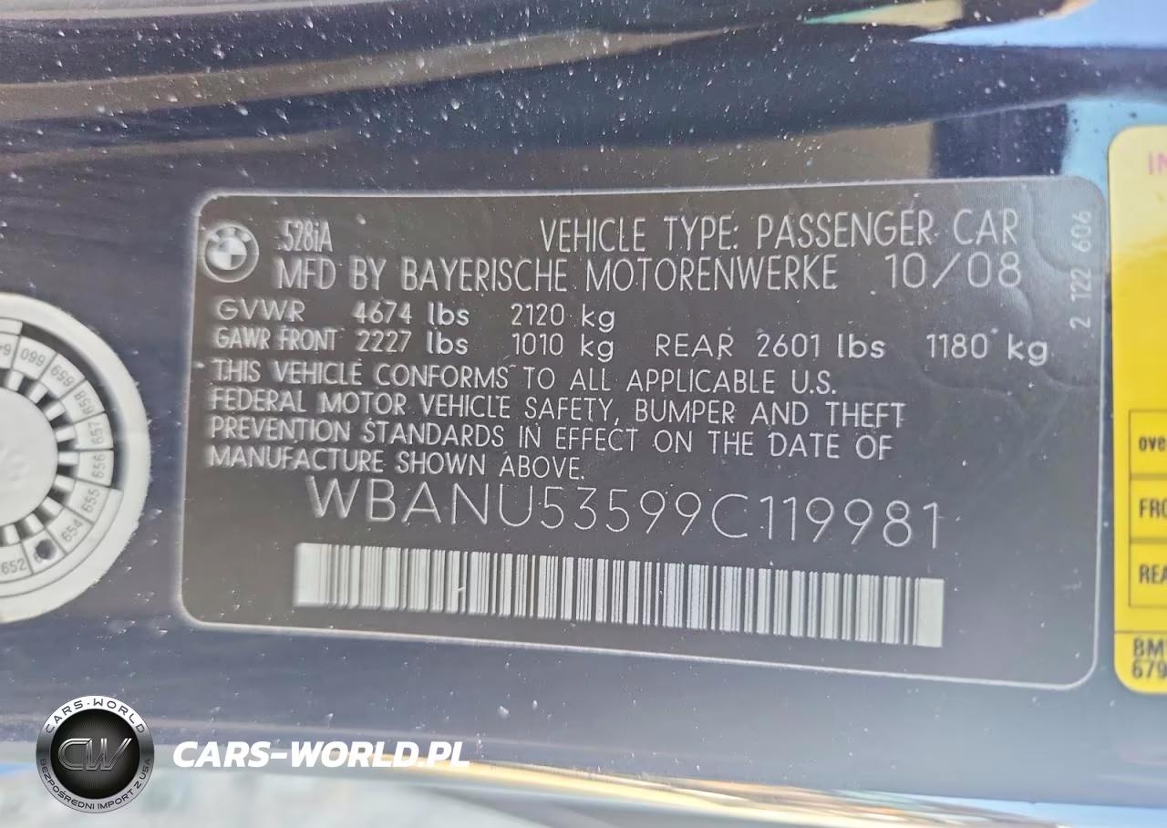 2009 BMW 528 I VIN:WBANU53599C119981 - 12