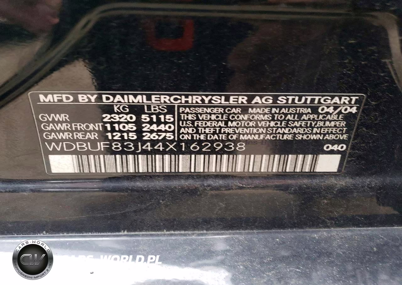 2004 Mercedes-Benz E 500 4Matic VIN:WDBUF83J44X162938 - 13
